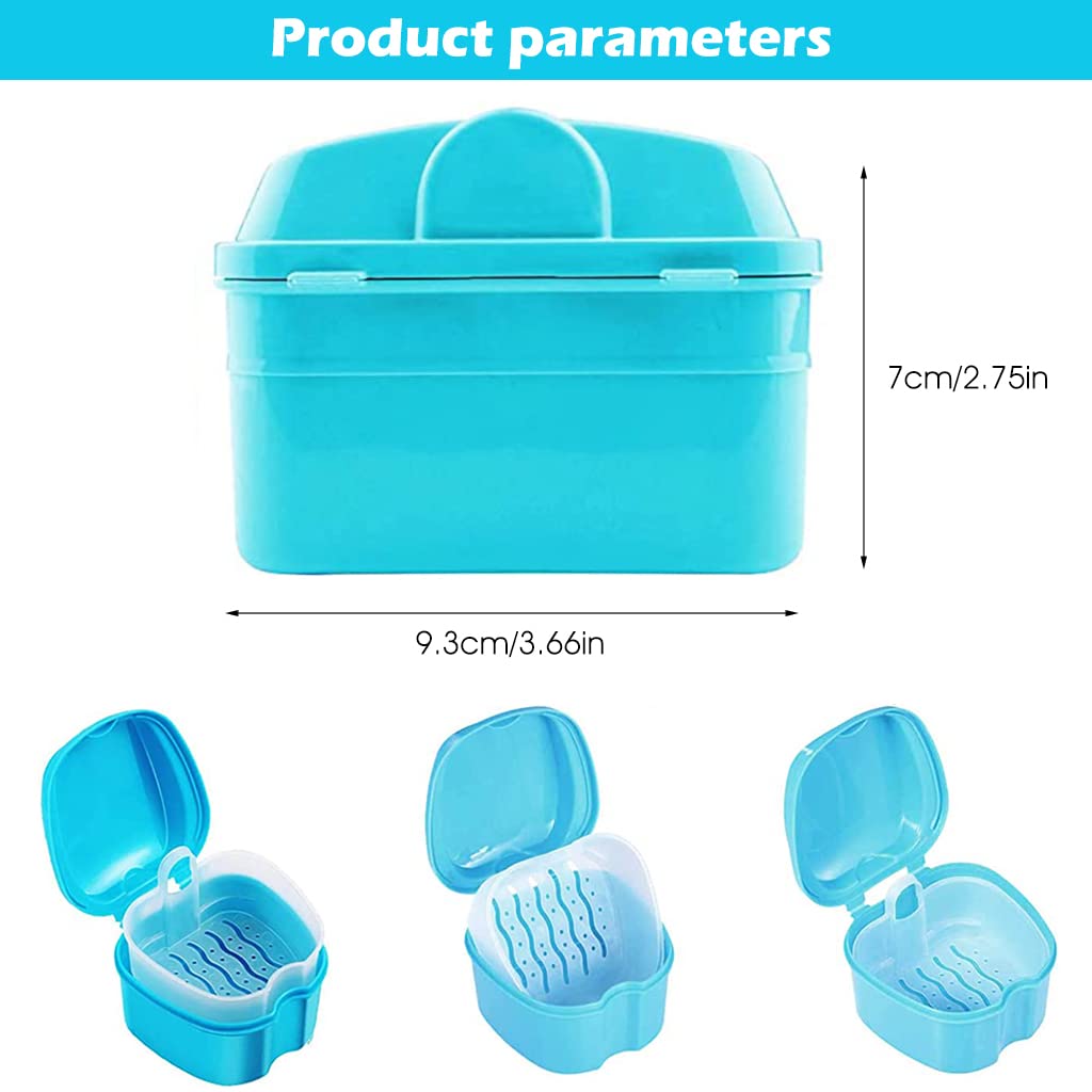 Verilux® Portable Sanitary Plastic Storage Denture Box Case