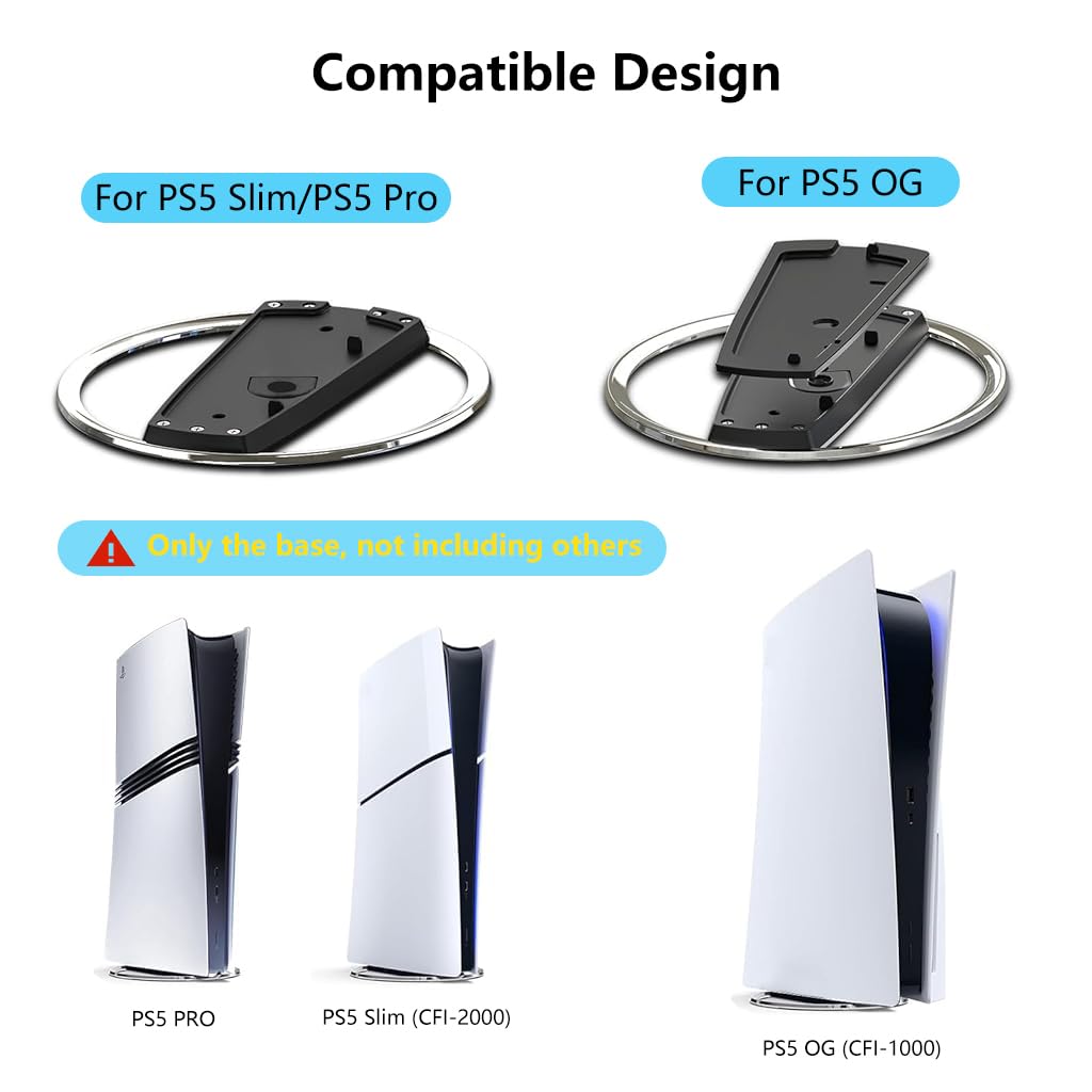 ZORBES® PS5 Slim Stand Vertical Stand for PS5/PS5 Slim /PS5 Pro Consoles, Non-Slip Base Mount for PlayStation 5 Accessories, Heat Dissipation Standfor PS5/PS5 Pro /PS5 Slim Console Stand