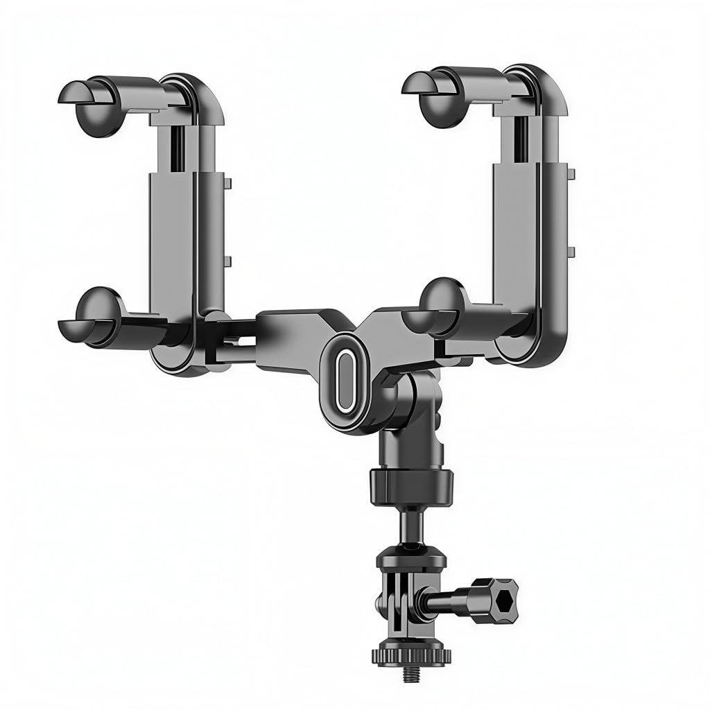 ZORBES® Action Camera Mount for Car Rear-View Mirror, Driving Recorder Bracket, Clamp-On 180° Adjustable Action Camera Mount with 1/4'' Screw, Ideal for Dash Cam, Action Cams