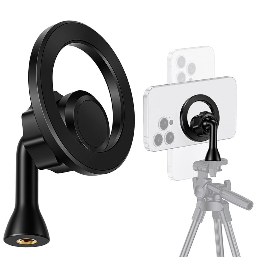 ZORBES® Magnetic Phone Holder with 1/4'' Thread, 360 ° Rotatable Universal Phone Mount Tripod Phone Holder, Compatible with Tripods, Stands, and Camera Accessories