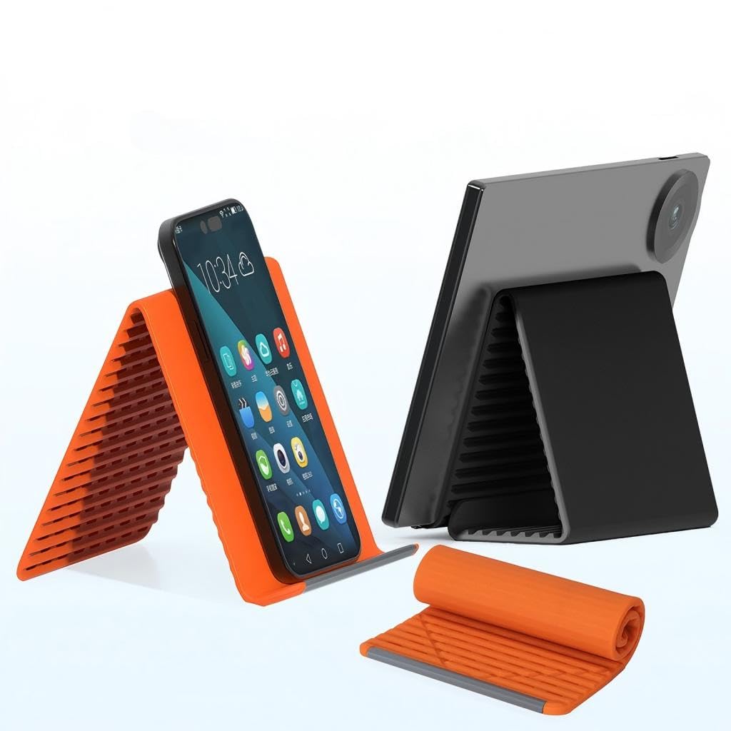 ZORBES® Flexible Cell Phone Holder, Folding Cellphone Stand for Desk, Bed, Office, Treadmill - Airplane Gadgets for Long Travel Accessories