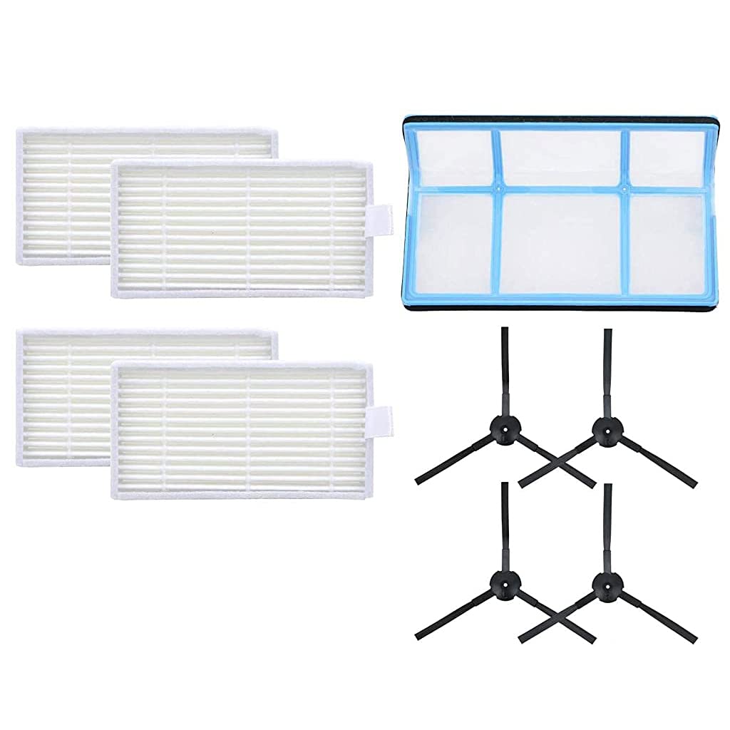 Verilux Vacuum Filter Kit Replacement for Robotic Vacuum ILIFE V3 V3S V5s V5 Pro Robot Vacuum Cleaner 4 Filters and 4 Side Brushes and 1 Primary Filter
