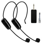ZORBES® Dual UHF Wireless Microphone - 2 in 1 Headset and Handheld, Rechargeable, 165ft Range - Ideal for Stage Speaker, Teaching, Guiding and Fitness Classes.