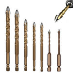 Serplex® 7Pcs High Impact Power Drill Bits Set, Masonry Drill Bits Set Premium Alloy Steel, Carbide Tips, 3mm-12mm Sizes, Efficient Drilling, Versatile for Glass, Tile, Brick, Plastic, Wood