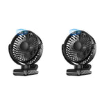 Verilux USB Desk Fan for Stroller and Desk with 5000mAh Battery featuring Clip and 4 Speeds