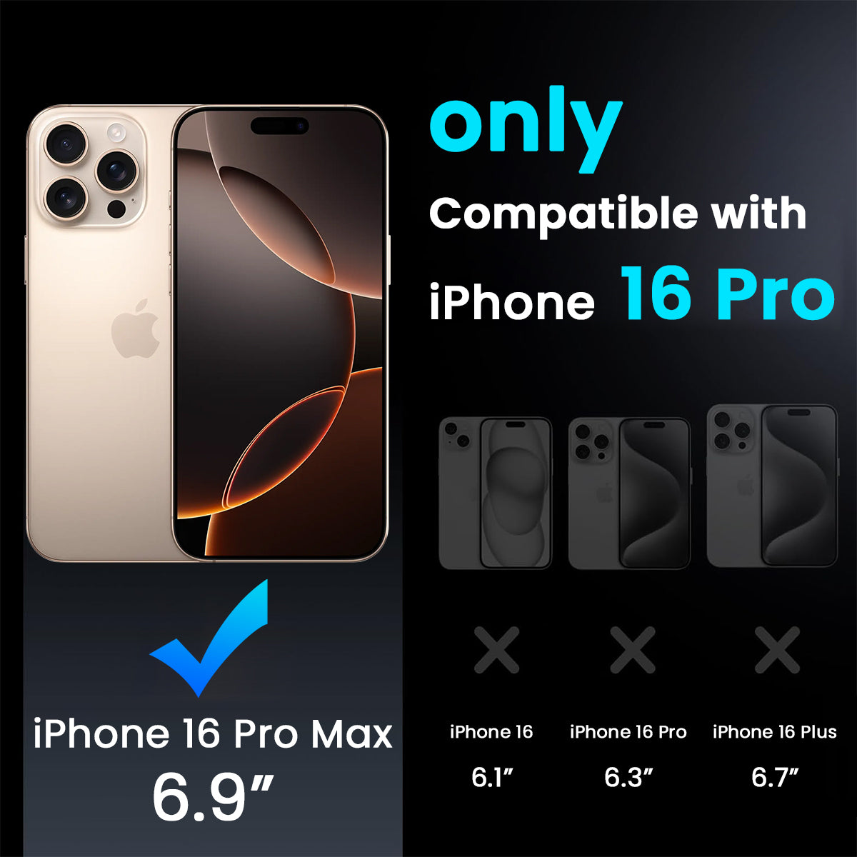 ZORBES® Phone Case for Phone 16 Pro Max Sleek White TPU Matte Phone Case with Lanyard 2 in 1 Magnetic Lens Protector Frame Design, Magnetic Phone Case for Mag safe Support Wireless Charging