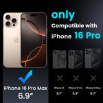 ZORBES® Phone Case for Phone 16 Pro Max Sleek White TPU Matte Phone Case with Lanyard 2 in 1 Magnetic Lens Protector Frame Design, Magnetic Phone Case for Mag safe Support Wireless Charging