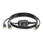 Verilux® 5FT Printer Cable with Switcher, Dual USB to USB-B Printer Cable for Two Computers Nylon Gold Plated Printer Cable for HP, Canon, Dell, Epson, Lexmark, Xerox, Samsung and More