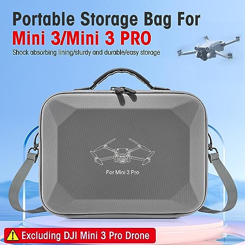 ZORBES® Carrying Case for DJI Mini 3 Pro with Shoulder Strap Hard Storage Bag for Accessories Travel Not Included DJI Mini 3 Pro 3PCS