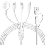 Verilux Watch Charger Cable for Apple with 5.9ft Length and Magnetic Charging Module | USB C and Lightning Connectors