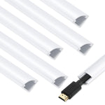 Serplex® 15.7'' PVC Cable Raceways for Baseboards, 5Pcs Self-Adhesive Cable Trunking Cord Cover, Wire Concealer Management Channel for Home, Office, and Wall Mount TV Setup