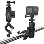 ZORBES® Gopro Handle Bar Mount Clamp with 1/4" Adapter 360° Action Camera Mount for Motorcycle Bicycle Handlebar Mount Bracket for GoPro Hero10/9/8/7 Gopro Accessory Motorcycle Accessory