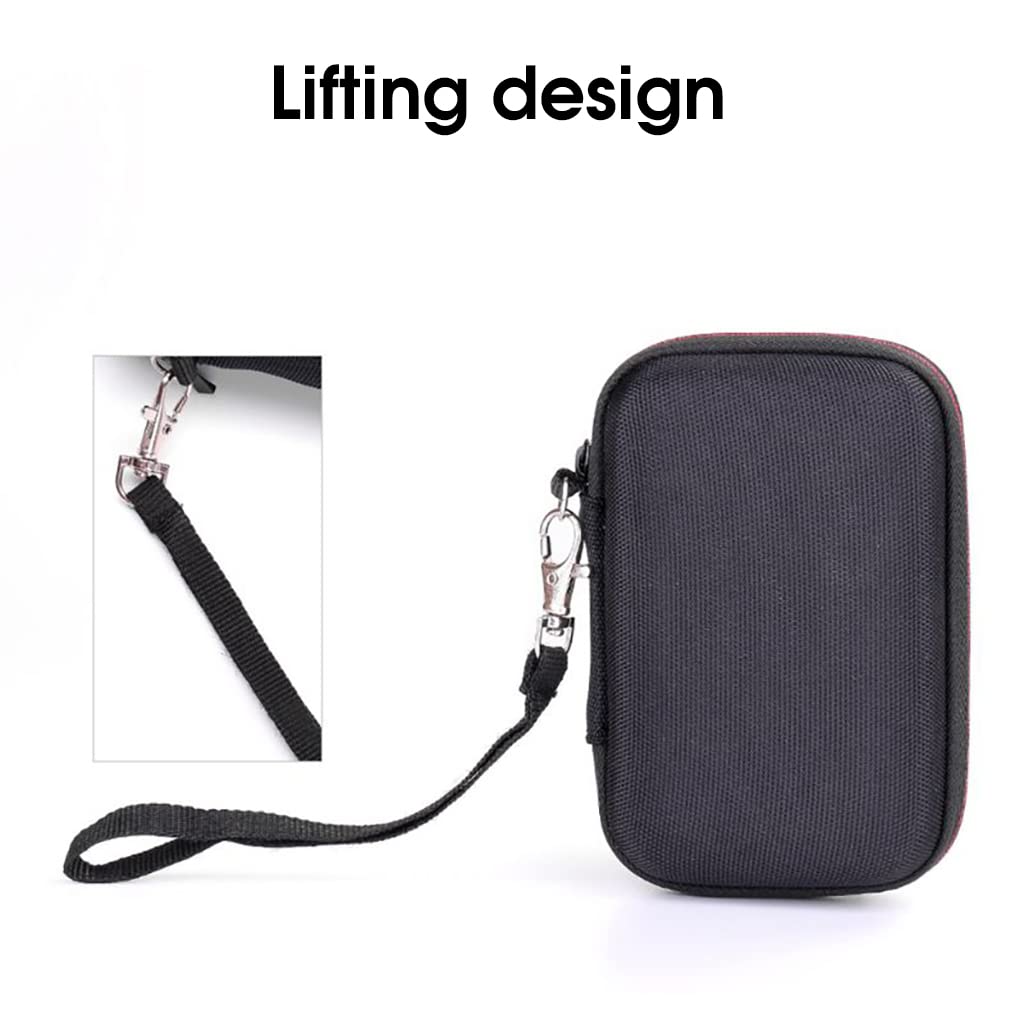 ZORBES® Storage Bag For Samsung T7/T7 Touch Portable Ssd,Shockproof Travel Organizer Storage Case With Handstrap For Samsung T7/T7 Touch 500Gb 1Tb 2Tb Usb 3.2 External SSD (Only Bag),Black