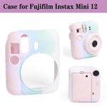ZORBES® Camera Case for Fujifilm Instax Mini 12 Soft Silicone Protective Case with Print Shoulder Strap, Anti-Scratch for Fujifilm Instax Mini 12 Camera Case Cover (Without Camera)