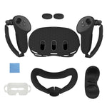 Verilux Silicone Cover Set for Oculus Quest 3 with 7 pcs full VR protection | includes controller grips and breathable face cover