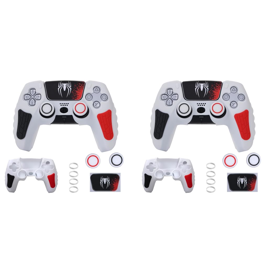 Verilux PS5 Controller Cover Case with Anti Slip Silicone Skin | 2PCS Spider Man Design