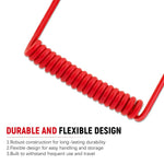 Verilux® USB C to 3.5mm Jack Audio Cable for i Phone 15 Coiled Audio Cable TRS Microphone Adapter Universal Mic Cable for Sony, for Boya Microphones & Audio Equipment