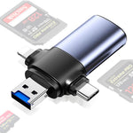 Verilux Card Reader for iPhone with Dual SD and TF Slots featuring 3 in 1 USB C & A Connectors