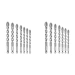 Serplex® Masonry Drill Bit Set 7-Piece 3/4/5/6/8/10/12mm Concrete for Glass Brick Plastic Wood Tile Industrial Strength Carbide Tip High-Strength Twist 2 PCS