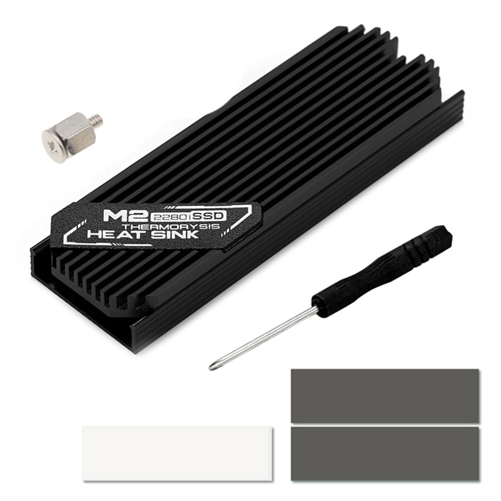 Verilux® M.2 SSD NVMe Heat Sink heatsink M2 2280 SSD Hard Disk Aluminum Heat Sink with Thermal Pad for PCIe SATA M2 ssd PC thermal radiat, Black