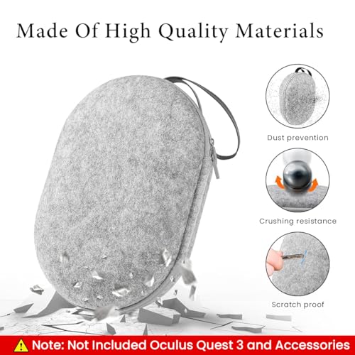 ZORBES® Carry Bag for Oculus Quest 3 Anti-Scratch Travel Case for Accessories Handle Bag with Handstrap VR Gaming Headset 2 PCS