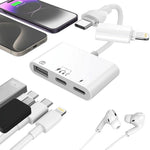 ZORBES® USB Hub for iPhone 5 in 1 USB 3.0 Hub USB C Hub with Light-ning Converter USB C Hub USB C to USB C Light-ning to USB C Multifunction Card Reader Support PD60W Fast Charging