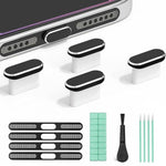 ZORBES® USB C Dust Plug and Phone Speaker Cover, USB C Port Cover with Cleaning kit, Phone Charging Port Cleaner, Accessories for iPhone 16/16 Plus/16 Pro/16 Pro Max/iPhone 15/15 Pro/Pro Max/Plus