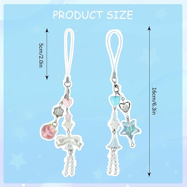 ZORBES Y2K Strawberry Beaded Keychain Charm