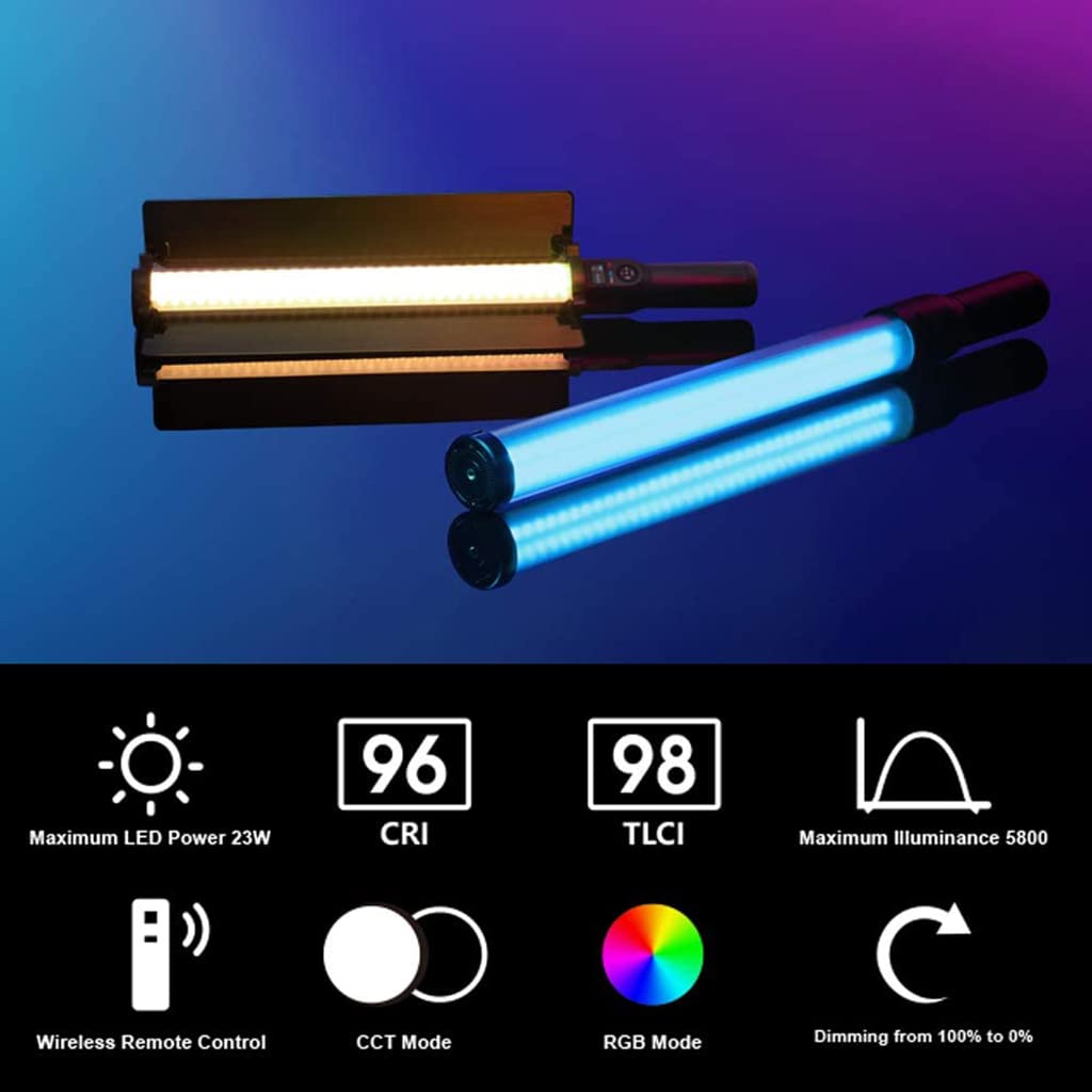 ZORBES® Rgb Led Light Stick For Photography, Photography Light With Rgb Cct Hsi Mode, 3000K-6500K Adjustable, 18 Fx Light Effect, Barndoor, 4600Mah Battery For Youtube, Photoshoot Livestream