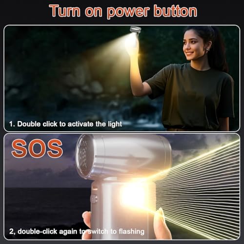 ZORBES® Air Blower 130000RPM Jet Power Turbo with 6000mAh Battery Emergency Light LED Display Multi-Use Fan for Travel Camping Hiking Summer Outdoor 3PCS
