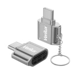 Verilux® TF Card Reader Type C Micro SD Card Reader Travel TF Card Reader with Keychain USB C to Micro SD OTG Memory Reader, Compatible with Phone with OTG Function, Plug and Play TF Card Reader
