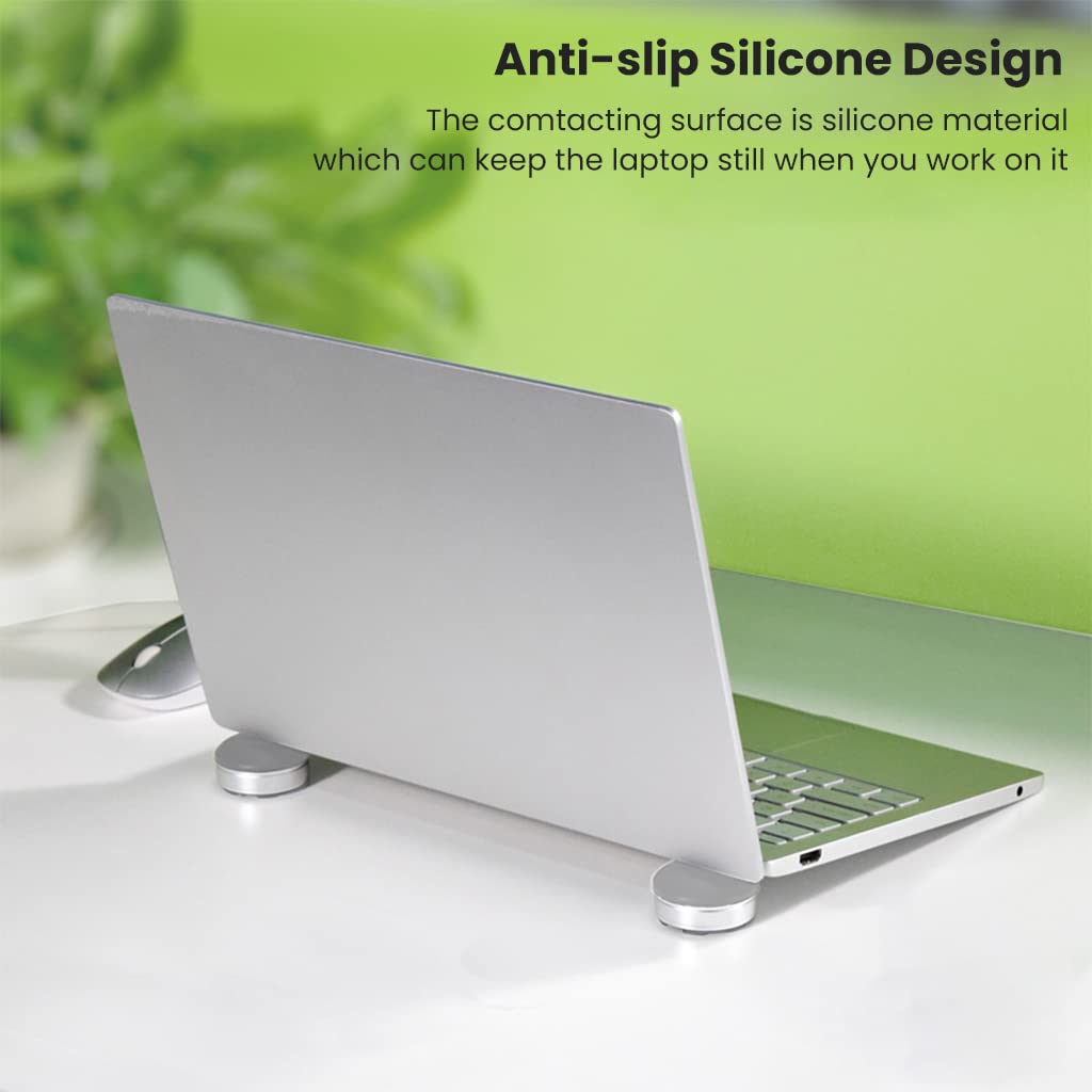 Verilux Laptop Cooling Pad 2 Pack for Elevation and Heat Dissipation with 8° Tilt | Anti Slip Silicone Aluminum Stand