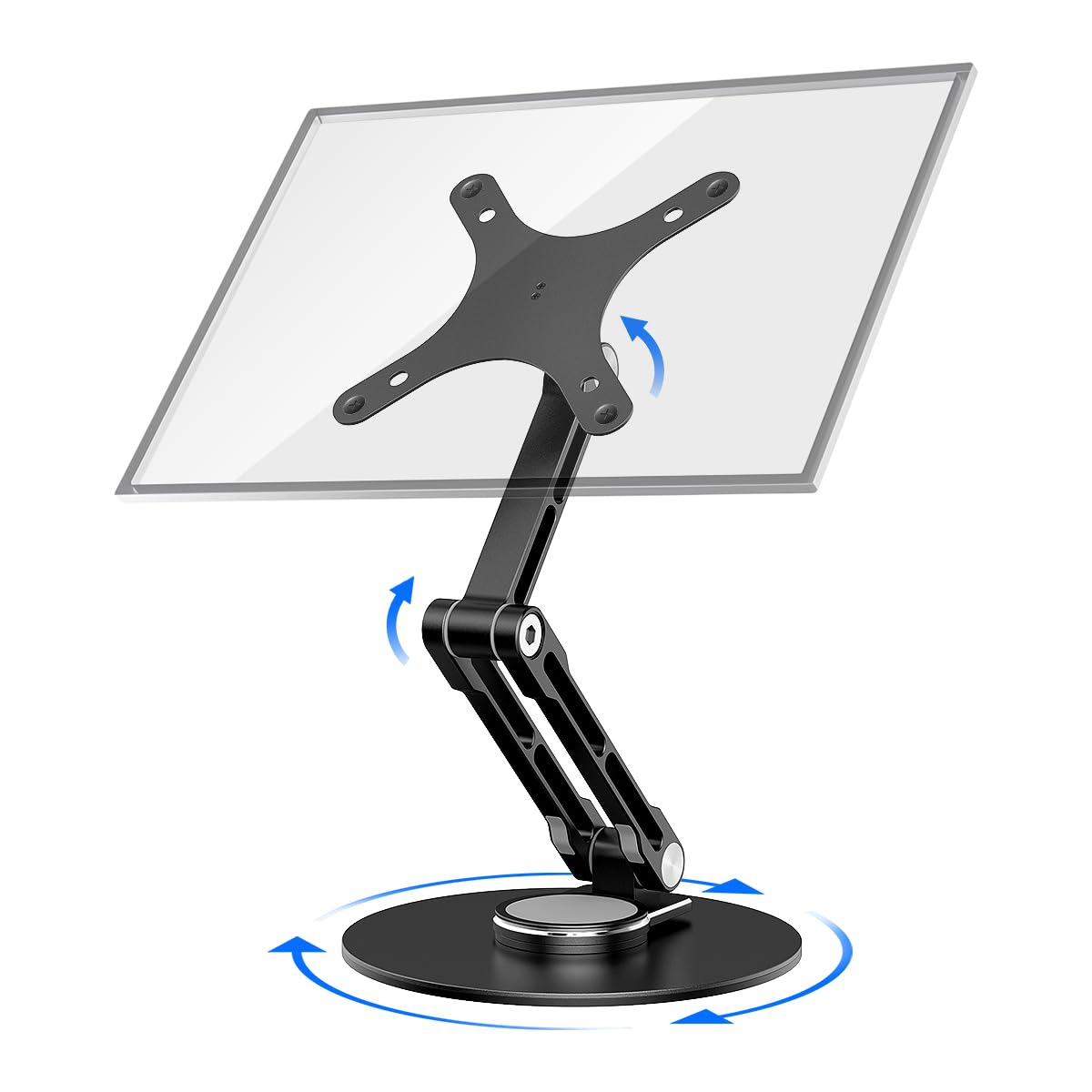 ZORBES® Desk Monitor Mechanical Arm Stand for 9-18.4'' Display, Carbon Steel VESA Mount Bracket 75x75mm, 100mm x 100mm, Full Motion Articulating Arm with Tilt, 360 Degree Swivel Rotation