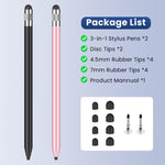 ZORBES Stylus Pens for Touch Screens with 8 Replacement Tips and 2 Disc Tips | Metal Design