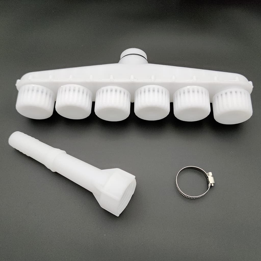 Supvox® Garden Water Pipe Sprayer 6 Nozzle Irrigation Sprinkler Larger Irrigation Area Garden Sprayer Nozzle with Flow-Adjustment Connector for Agricultural Irrigation Lawn Garden Watering Plants