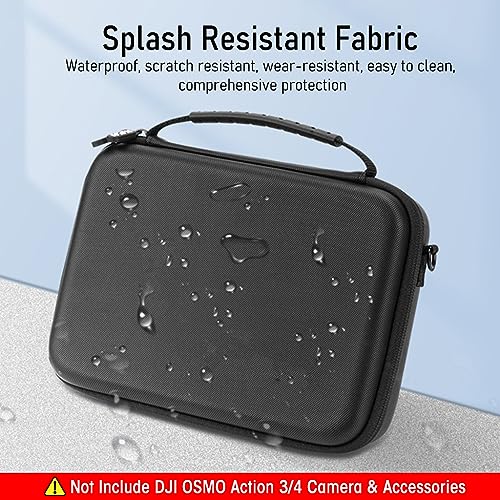 ZORBES® 3PCS Polyurethane Carrying Case for DJI Osmo Action 3 4 5Pro Hard Shell Bag with Shoulder Strap Travel Camera Not Included Black 3 PCS