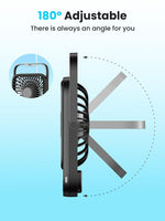 Verilux USB Fan for Desk and Travel featuring 4 Speed Control and 5000mAh Battery | Black