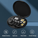 ZORBES® USB C to USB C Cable Adapter Kit with Lightning Adapter & Android Adapter USB Adapter, SIM Eject Pin for Data Transfer, Charging, SIM Card Storage USB Adapter Cable Kit with Storage Box