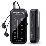 ZORBES® Portable FM Radio AM/FM Radio Earphone Set Stereo Radio for Fishing, Camping, Walking, Jogging, FM Radio Clip-on Pocket FM Radio, Battery Operated FM Radio, Birthday Gift