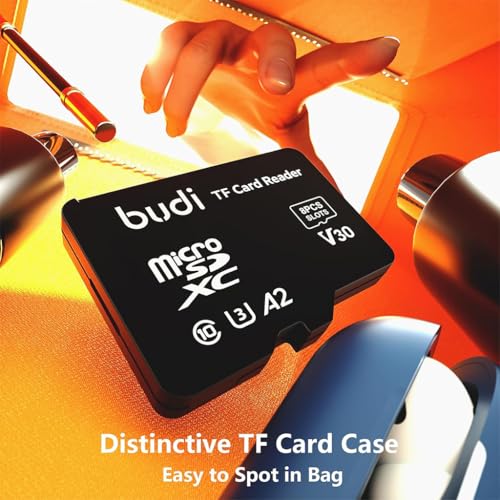 Verilux® USB C Micro SD Memory Card Reader with 8 Slots TF Flip Up Lid Design Storage Case with USB A Adapter Universal for Phone Laptop PC 2PCS