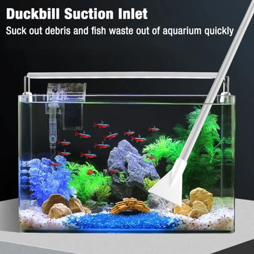 Qpets® 2.2m Manual Fish Tank Vacuum Gravel Remove Siphon System Fish Tank Bottom Cleaning System Aquarium Debris & Waste Cleaning System Aquarium Cleaning Tools