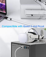 Verilux Link Cable for Meta Quest 3 2 Pro and PC VR featuring 16.8 ft length and L shaped USB C design