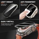 ZORBES® 2 Pack for Apple Watch Ultra 2 / Ultra 1 Screen Protector 49mm, 25 Degree Privacy 9H Tempered Glass Titanium Alloy Frame Touch Sensitive Waterproof HD Glass Film for iWatch Ultra 49mm
