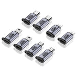 Verilux® 8Pcs USB Adapters Multi Charging Adapters Type C Female to Light-ning Male Micro To Mini USB Adapter Male to Female Converters Universal Adapter Converters for Charging