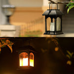 Verilux Garden Candle Lantern for Outdoor Lighting with Solar Powered Flickering Amber LED 15cm
