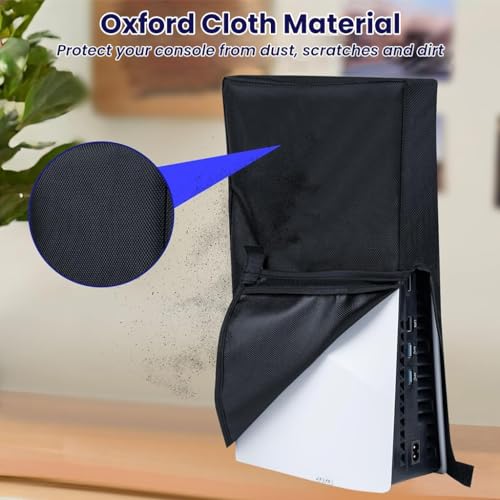 ZORBES® Dust Cover for Sony PS5 Console Oxford Cloth Proof Sleeve PlayStation 5 Game Accessories Digital Edition Disc Black 2 PCS
