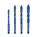 Serplex® 4Pcs Drill Bits Set Rugged Cemented Carbide Drill Bits 6mm 8mm 10mm 12mm Drill Bits for Glass Marble Cement Concrete with Universal 1/4'' Hex Shank Power Drill Accessories