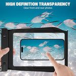 ZORBES® 8.2'' Large Waterproof Phone Bag IPX8 Diving Phone Bag Transparent TPU Screen Touch Phone Holder for Photography Beach Phone Sling Bag Accessories Bag with Removable Shoulder Strap