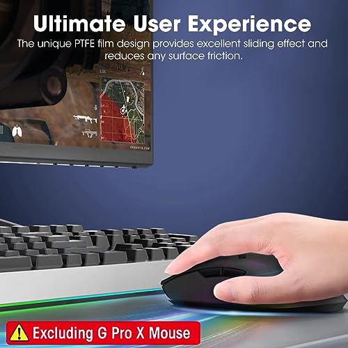 Verilux® Mouse Feet Skates for Logitech G Pro X Superlight Gaming Mouse Rounded Curved Edges Replacement 0.7mm Smooth PTFE 3PCS is NOT Included