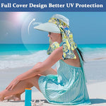 ZORBES® Polyester Wide Brim Sun Hats for Women Beach Foldable UV Protection Summer Cap Travel Holiday Swimming UPF 50+ Blue 2PCS